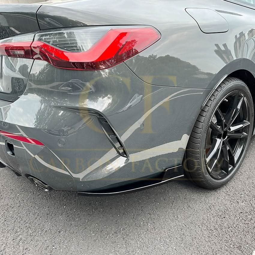 Gloss Black Rear Bumper Spats for BMW G22 G23 4 Series 20-Present - Carbon Factory