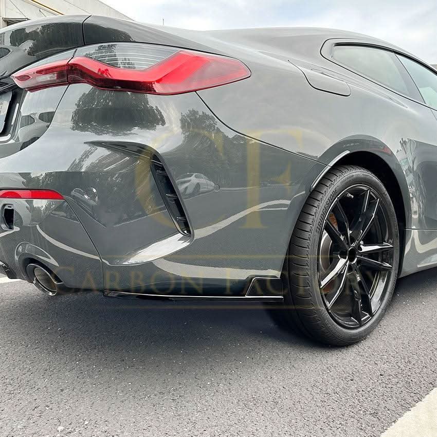 Gloss Black Rear Bumper Spats for BMW G22 G23 4 Series 20-Present - Carbon Factory