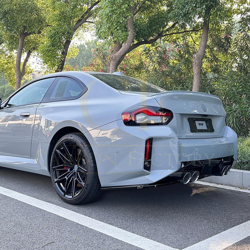 Gloss Black Rear Bumper Spats for BMW G87 M2 23-Present - Carbon Factory