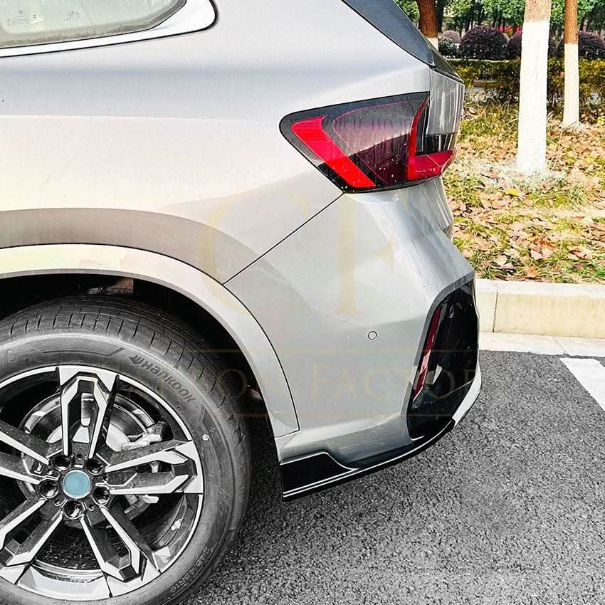 Gloss Black Rear Bumper Spats for BMW U11 X1 2022-Present - Carbon Factory