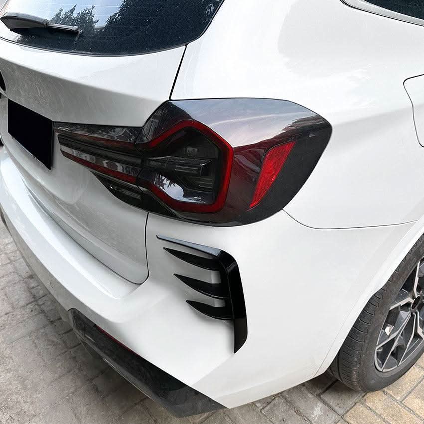 Gloss Black Rear Bumper Trims 2 for BMW G01 X3 LCI 22-24 - Carbon Factory