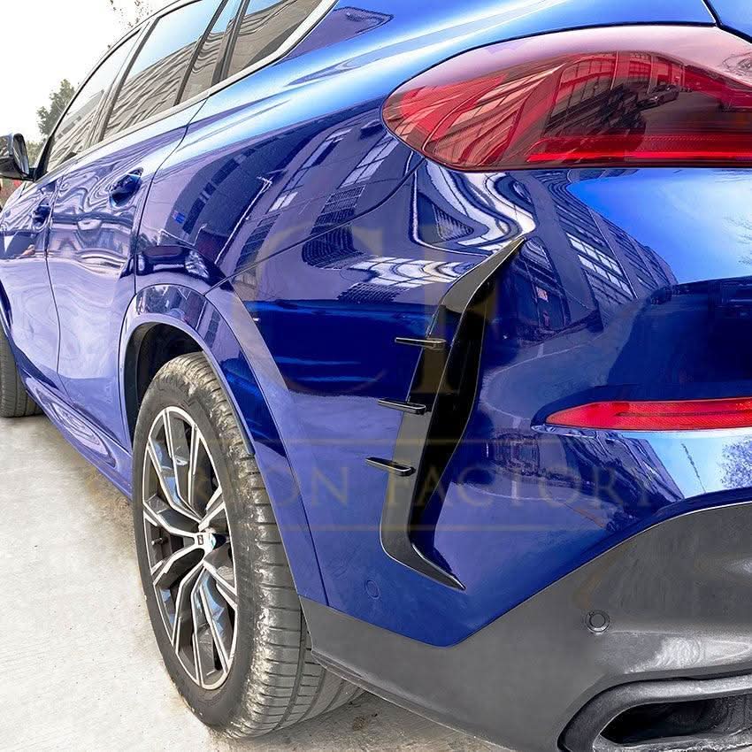 Gloss Black Rear Bumper Trims for BMW G06 X6 Pre-LCI 19-22 - Carbon Factory