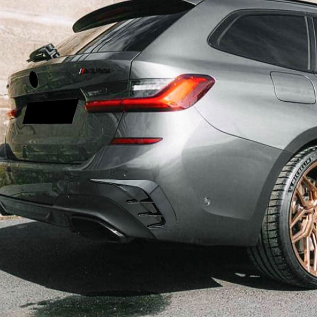 Gloss Black Rear Bumper Trims for BMW G21 3 Series 19-Present - Carbon Factory