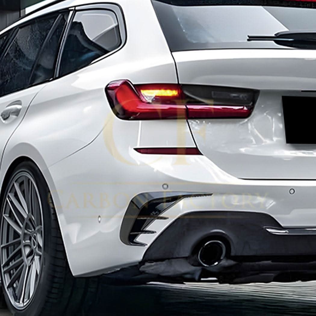 Gloss Black Rear Bumper Trims for BMW G21 3 Series 19-Present - Carbon Factory