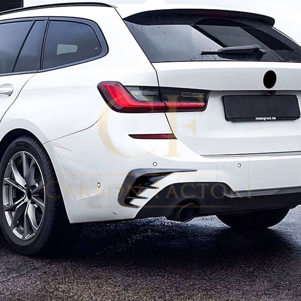 Gloss Black Rear Bumper Trims for BMW G21 3 Series 19-Present - Carbon Factory