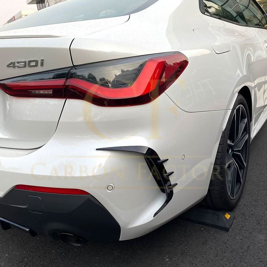 Gloss Black Rear Bumper Trims for BMW G22 G23 4 Series 20-Present - Carbon Factory