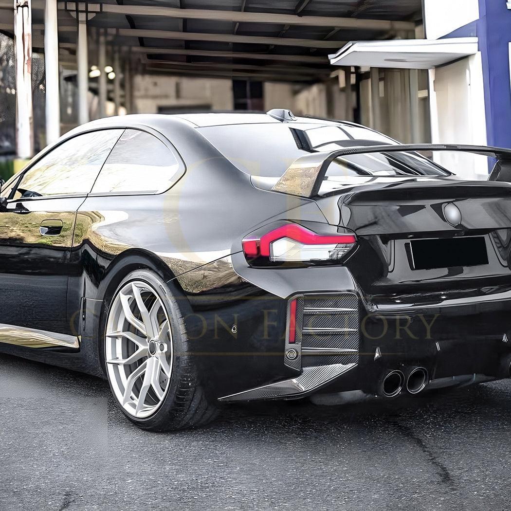 Gloss Black Rear Bumper Trims for BMW G87 M2 23-Present - Carbon Factory