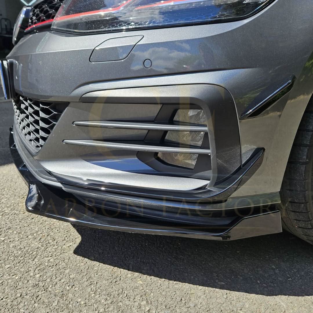RZ Style Gloss Black Front Canards for VW Golf MK7.5 GTI 17-20 - Carbon Factory