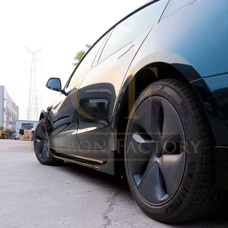 Competition Style Gloss Black Side Skirts for Tesla Model 3 16-23 - Carbon Factory