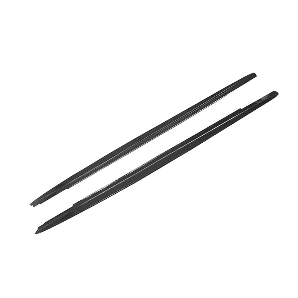 Gloss black MP Style side skirts for BMW G30 G31 5 Series F90 M5, featuring sleek, aerodynamic design for enhanced vehicle appearance.