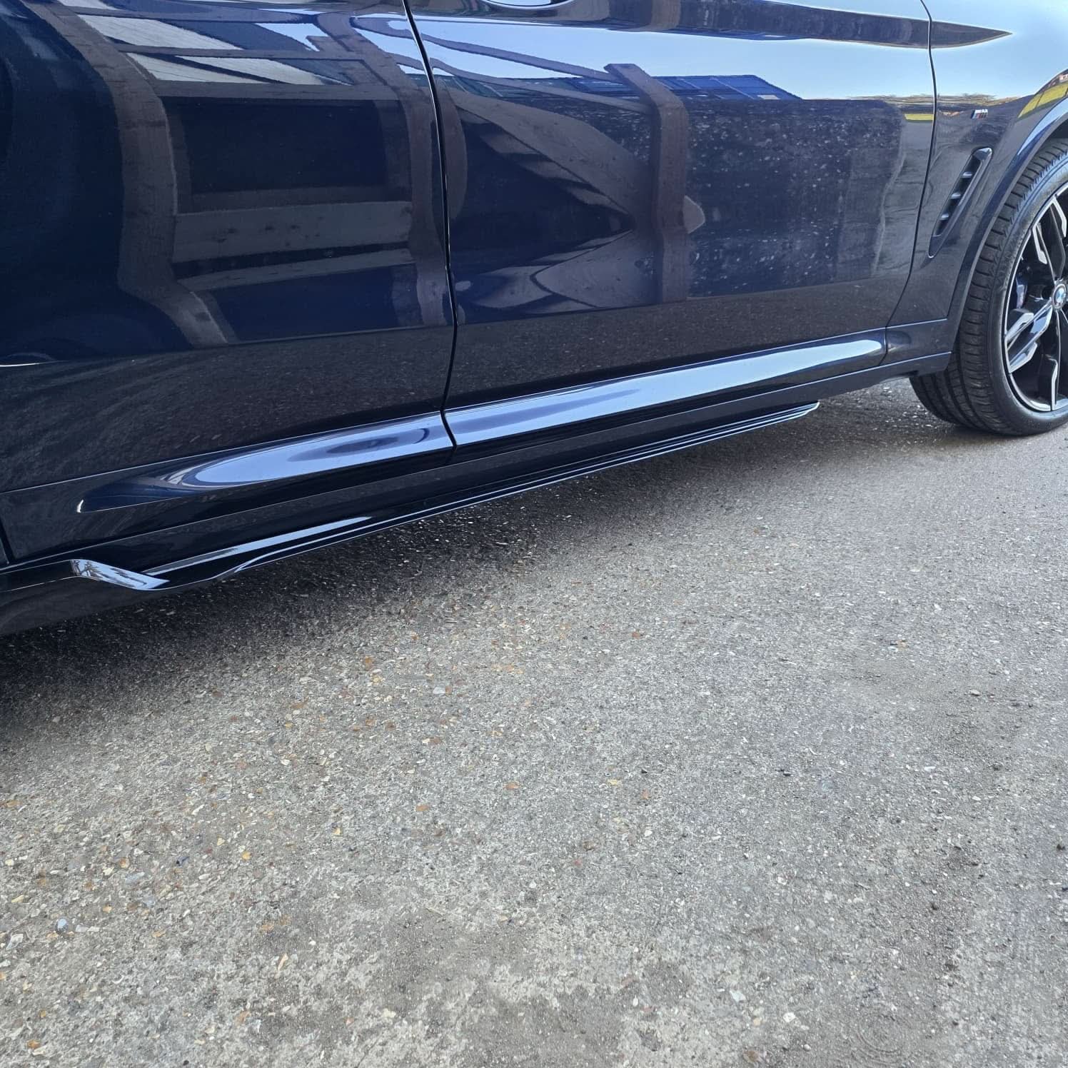 V Style Gloss Black Side Skirts for BMW G01 X3 G02 X4 18-24 - Carbon Factory