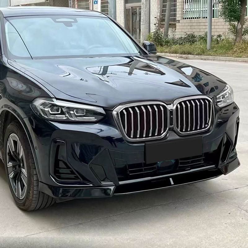 AC Style Gloss Black Front Splitter for BMW G01 X3 IX3 G02 X4 LCI 22-24 - Carbon Factory