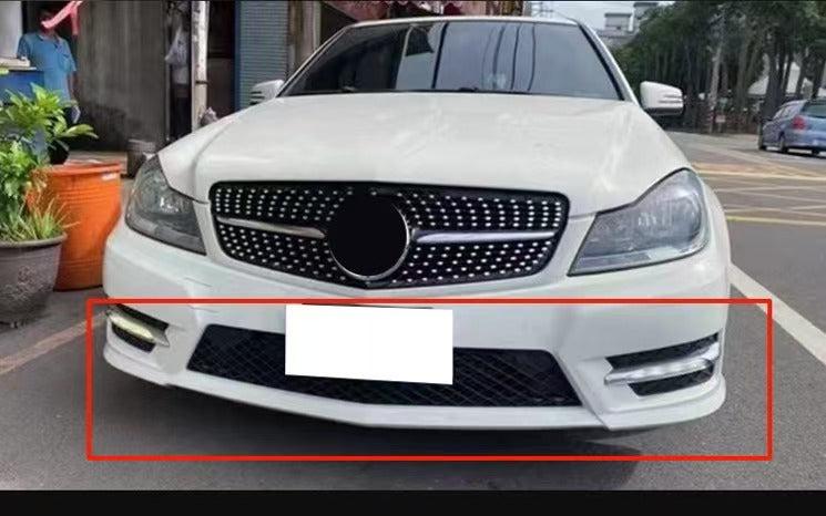 AMG Style Gloss Black Front Splitter for Mercedes Benz W204 C Class 08-14 - Carbon Factory