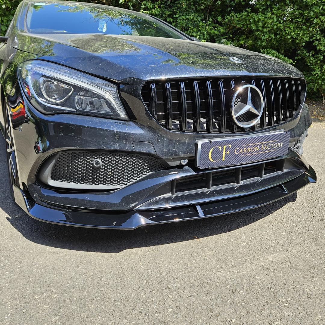 Brabus Style Gloss Black Front Splitter for Mercedes Benz W117 CLA 17-19 - Carbon Factory