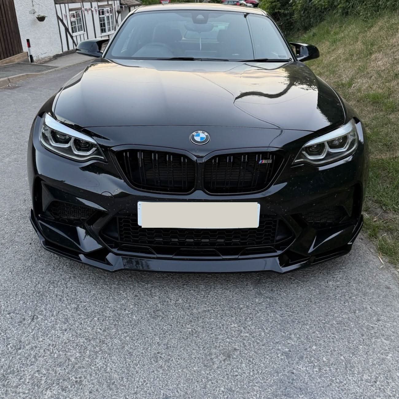 CS Style Gloss Black Front Splitter for BMW F87 M2C 14-18 - Carbon Factory
