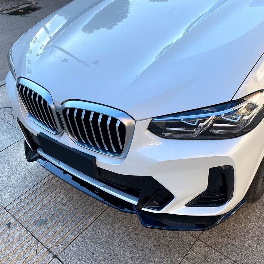 CS Style Gloss Black Front Splitter for BMW G01 X3 IX3 G02 X4 LCI 22-24 - Carbon Factory