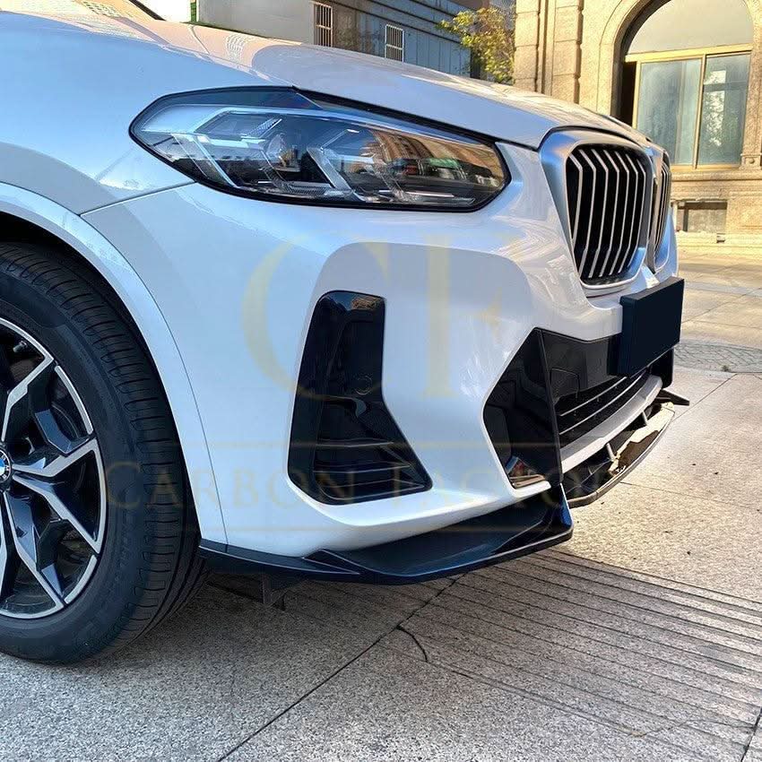 CS Style Gloss Black Front Splitter for BMW G01 X3 IX3 G02 X4 LCI 22-24 - Carbon Factory