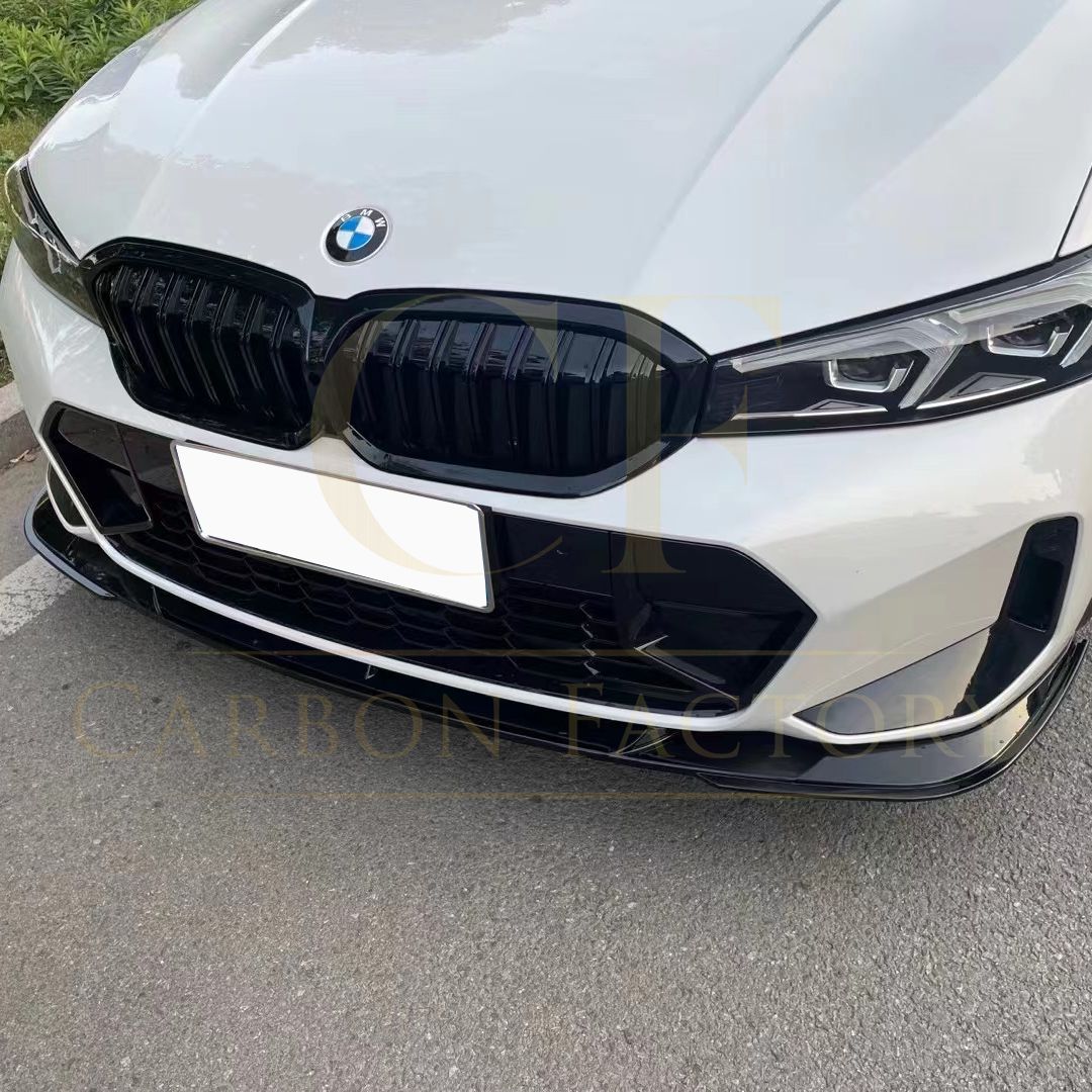 Gloss Black Front Splitter 3 Pieces for BMW 3 Series G20 G21 LCI 23-Present - Carbon Factory