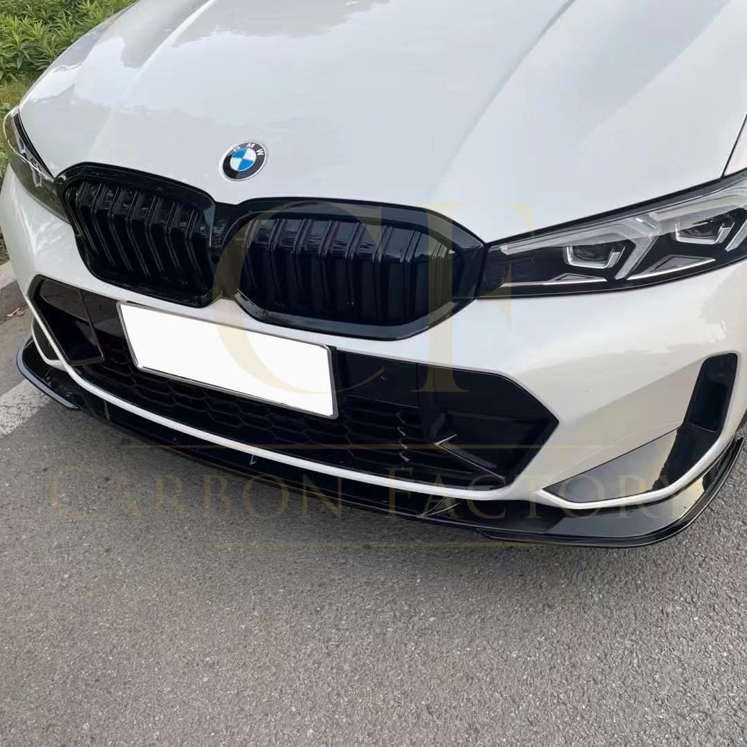 Gloss Black Front Splitter 3 Pieces for BMW 3 Series G20 G21 LCI 23-Present - Carbon Factory
