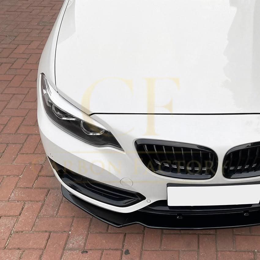 Gloss Black Front Splitter for BMW F22 F23 2 Series Non M Sport 14-20 - Carbon Factory