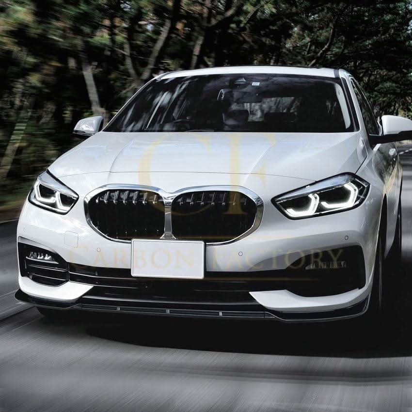 Gloss Black Front Splitter for BMW F40 1 Series Non M Sport 19-24 - Carbon Factory
