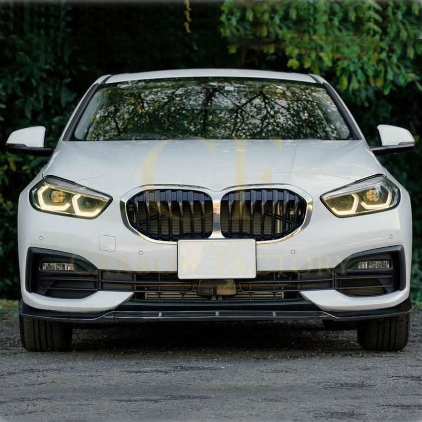 Gloss Black Front Splitter for BMW F40 1 Series Non M Sport 19-24 - Carbon Factory
