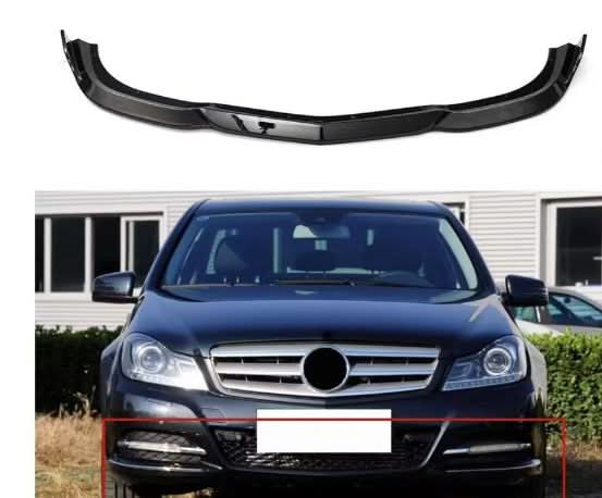 Gloss Black Front Splitter for Mercedes Benz W204 C Class Standard Model 08-14 - Carbon Factory