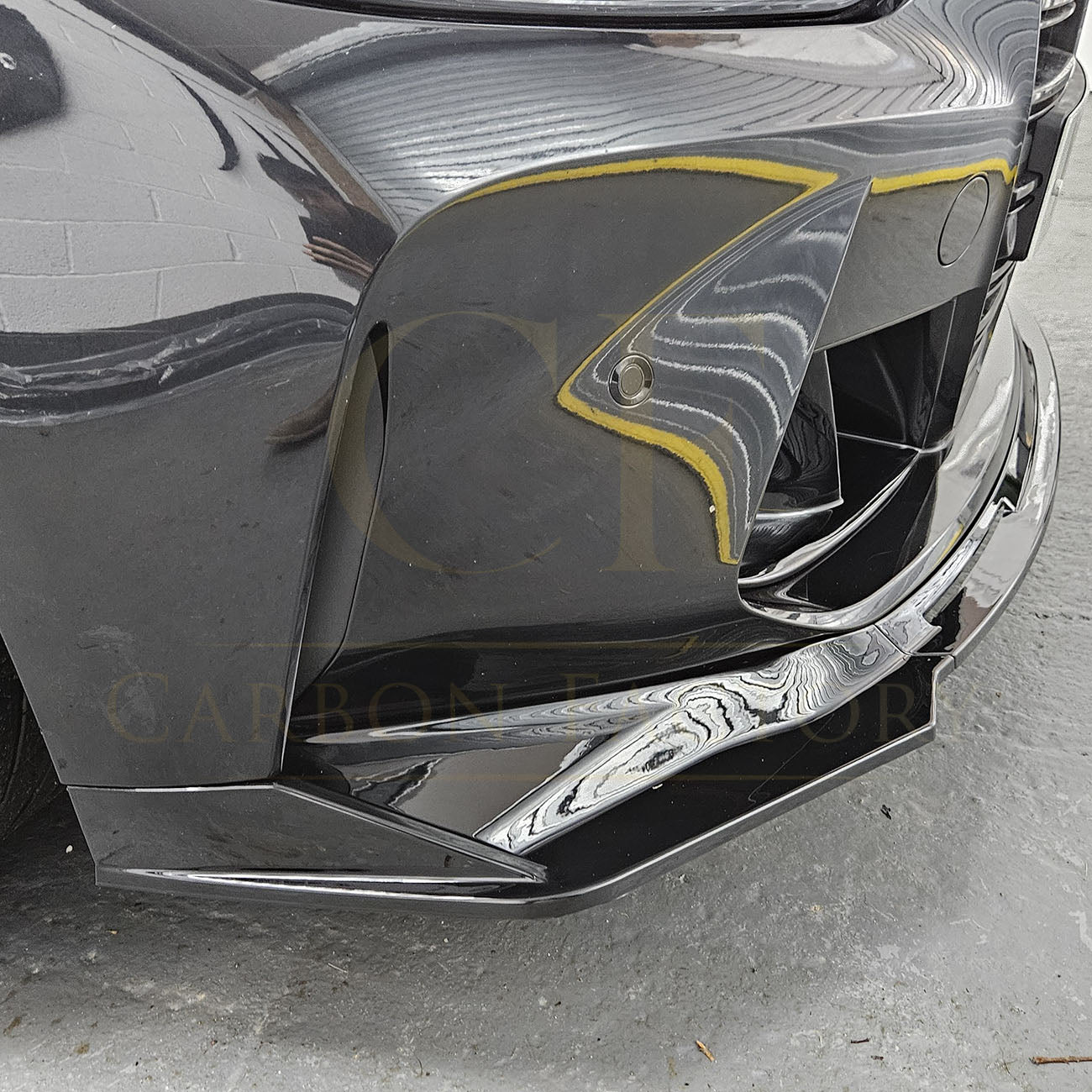 MP Style Gloss Black Front Splitter 3 Pieces for BMW G80 M3 G82 G83 M4 21-Present - Carbon Factory