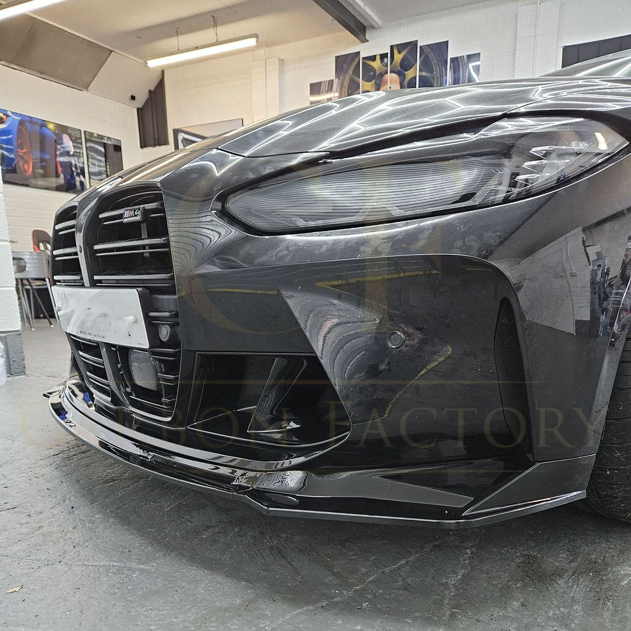 MP Style Gloss Black Front Splitter 3 Pieces for BMW G80 M3 G82 G83 M4 21-Present - Carbon Factory