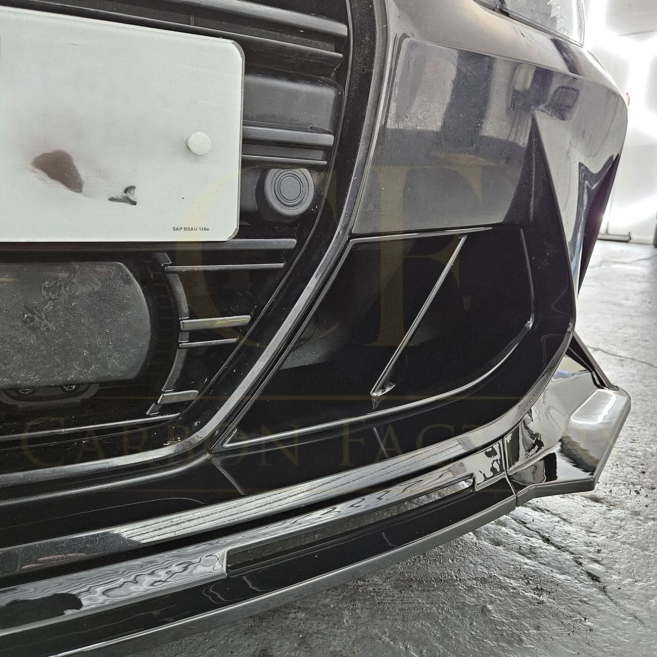 MP Style Gloss Black Front Splitter 3 Pieces for BMW G80 M3 G82 G83 M4 21-Present - Carbon Factory
