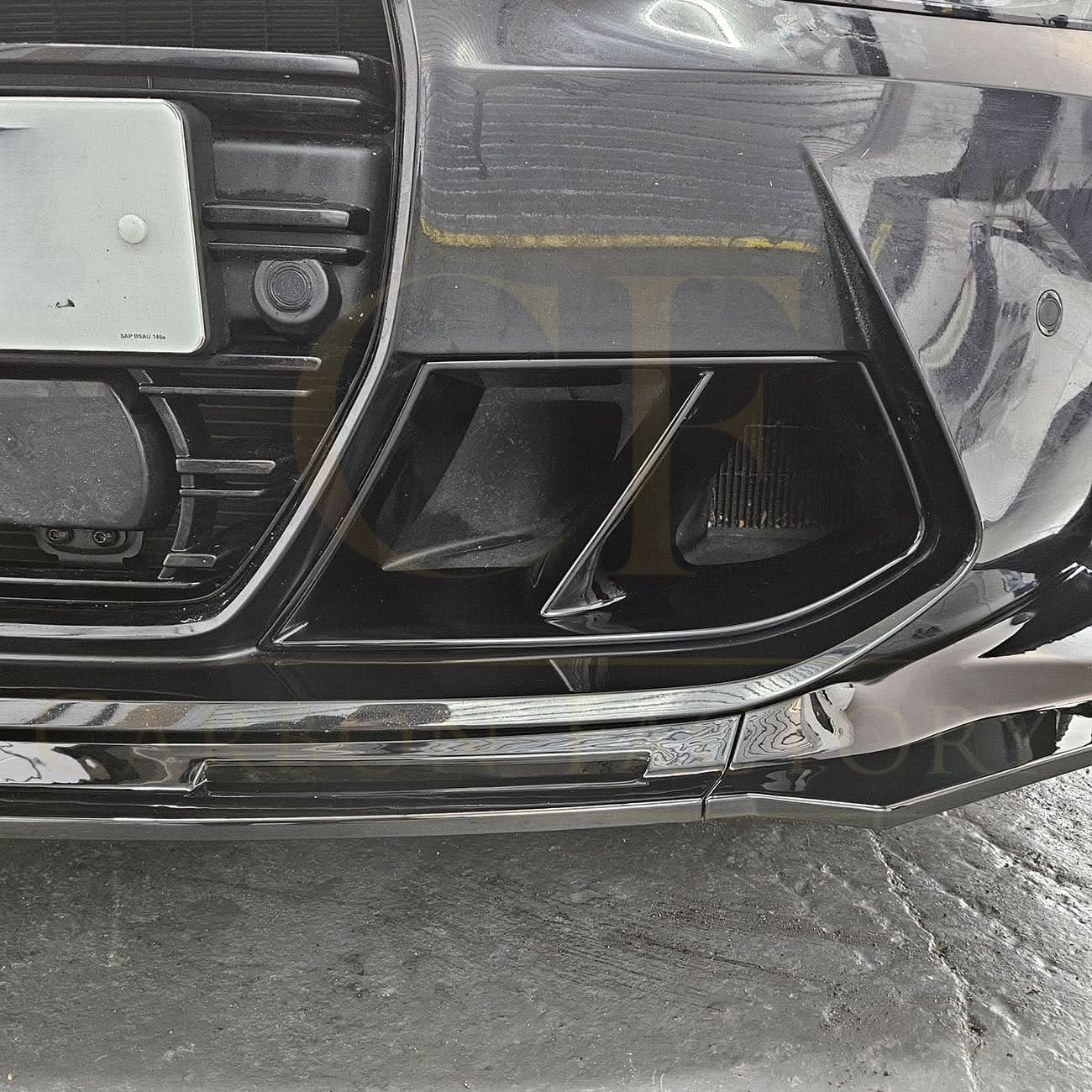 MP Style Gloss Black Front Splitter 3 Pieces for BMW G80 M3 G82 G83 M4 21-Present - Carbon Factory