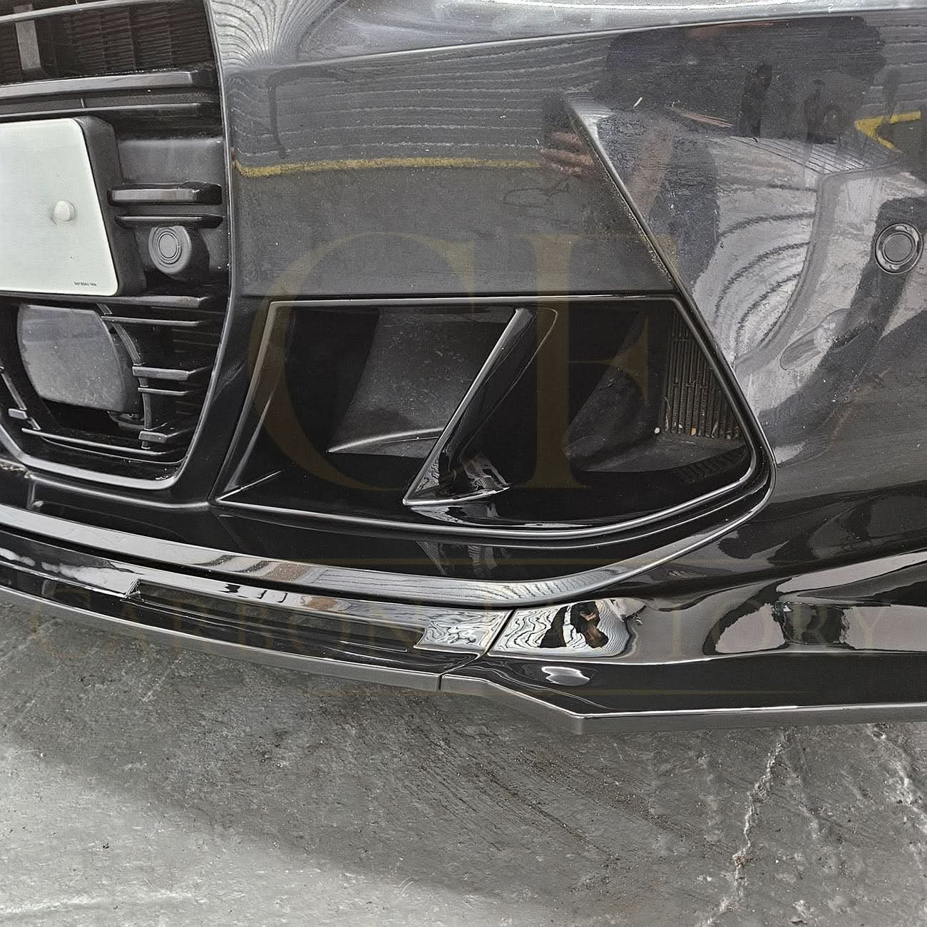MP Style Gloss Black Front Splitter 3 Pieces for BMW G80 M3 G82 G83 M4 21-Present - Carbon Factory