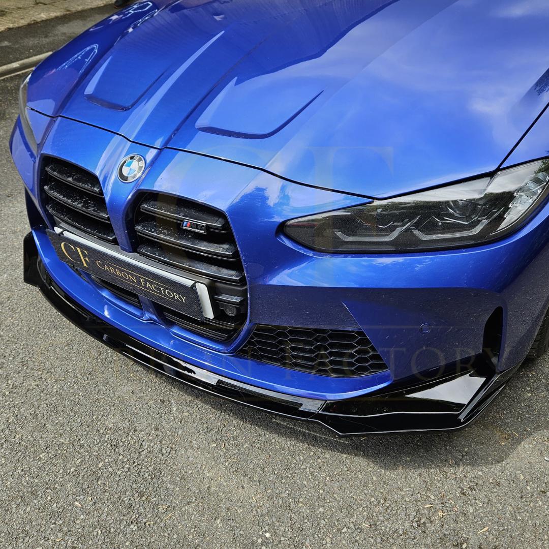 MP Style Gloss Black Front Splitter 3 Pieces for BMW G80 M3 G82 G83 M4 21-Present - Carbon Factory