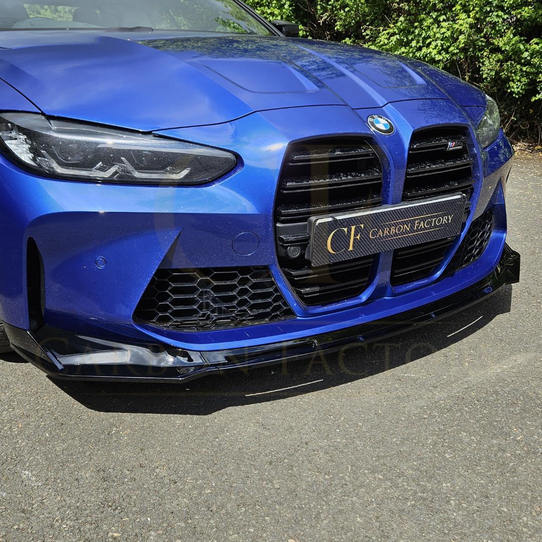 MP Style Gloss Black Front Splitter 3 Pieces for BMW G80 M3 G82 G83 M4 21-Present - Carbon Factory