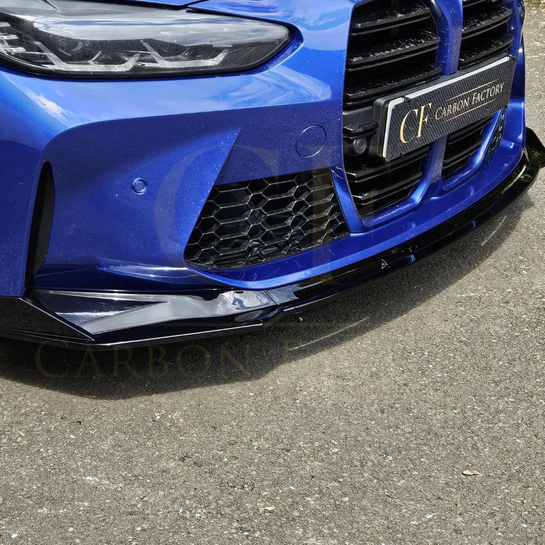 MP Style Gloss Black Front Splitter 3 Pieces for BMW G80 M3 G82 G83 M4 21-Present - Carbon Factory