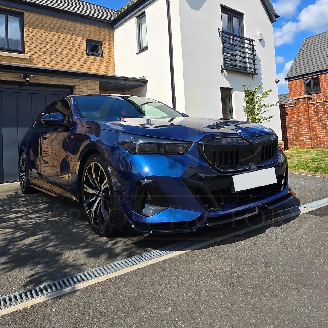 MP Style Gloss Black Front Splitter 4 Pieces for BMW G60 5 Series 24-Present - Carbon Factory