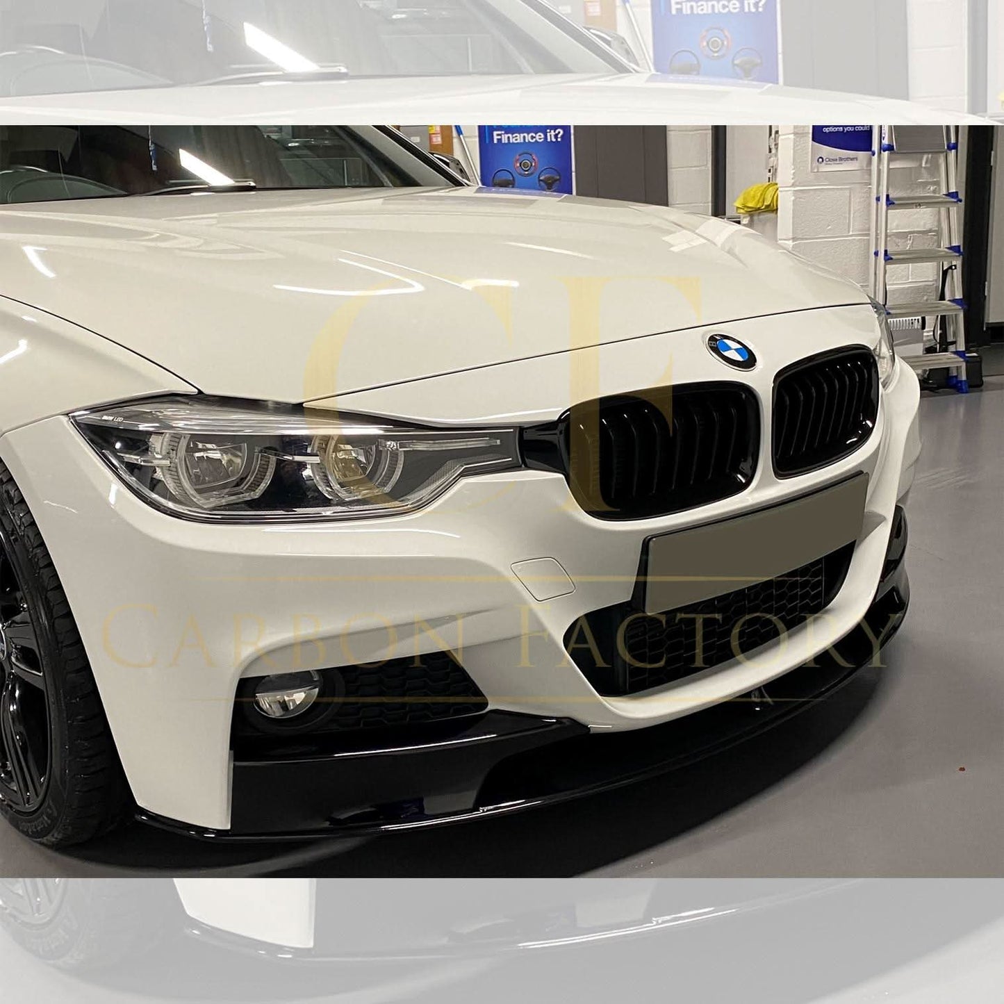 MP Style Gloss Black Front Splitter Bottom Piece for BMW F30 F31 3 Series M Sport 12-19 - Carbon Factory