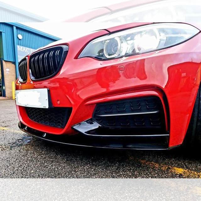 MP Style Gloss Black Front Splitter for BMW F22 2 Series M Sport 14-Present - Carbon Factory