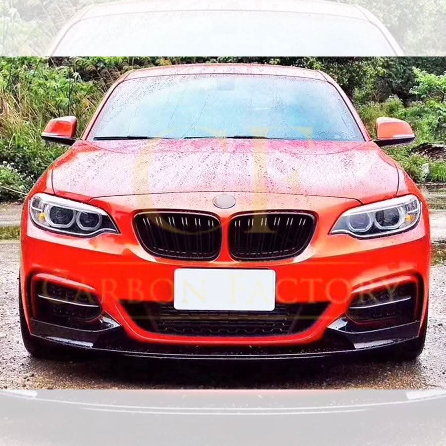 MP Style Gloss Black Front Splitter for BMW F22 2 Series M Sport 14-Present - Carbon Factory