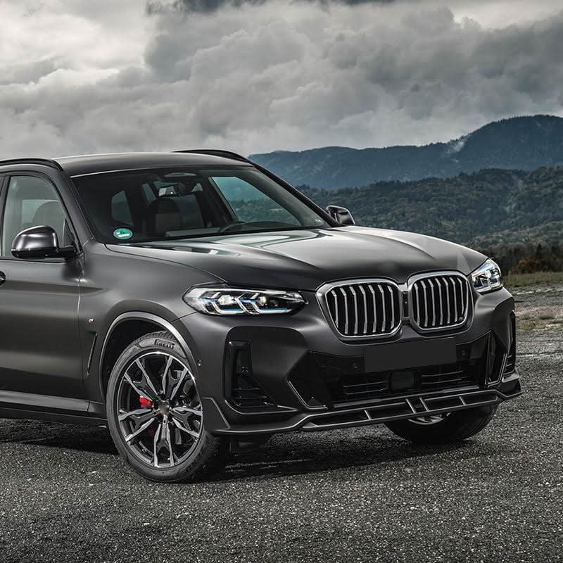 MP Style Gloss Black Front Splitter for BMW G01 X3 IX3 G02 X4 LCI 22-24 - Carbon Factory