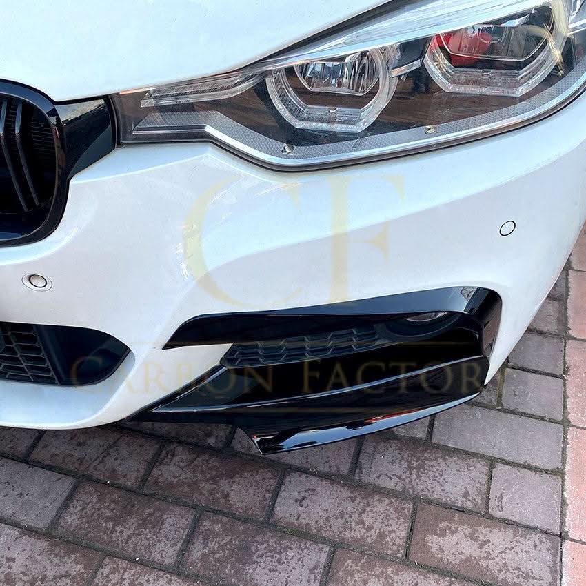 MP Style Gloss Black Front Splitter Upper Pieces for BMW F30 F31 3 Series 12-19 - Carbon Factory