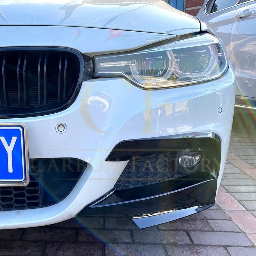 MP Style Gloss Black Front Splitter Upper Pieces for BMW F30 F31 3 Series 12-19 - Carbon Factory