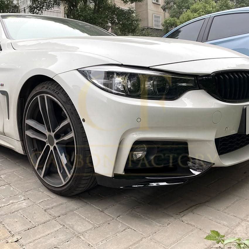 MP Style Gloss Black Front Splitter Upper Pieces for BMW F32 F33 F36 4 Series 14-20 - Carbon Factory