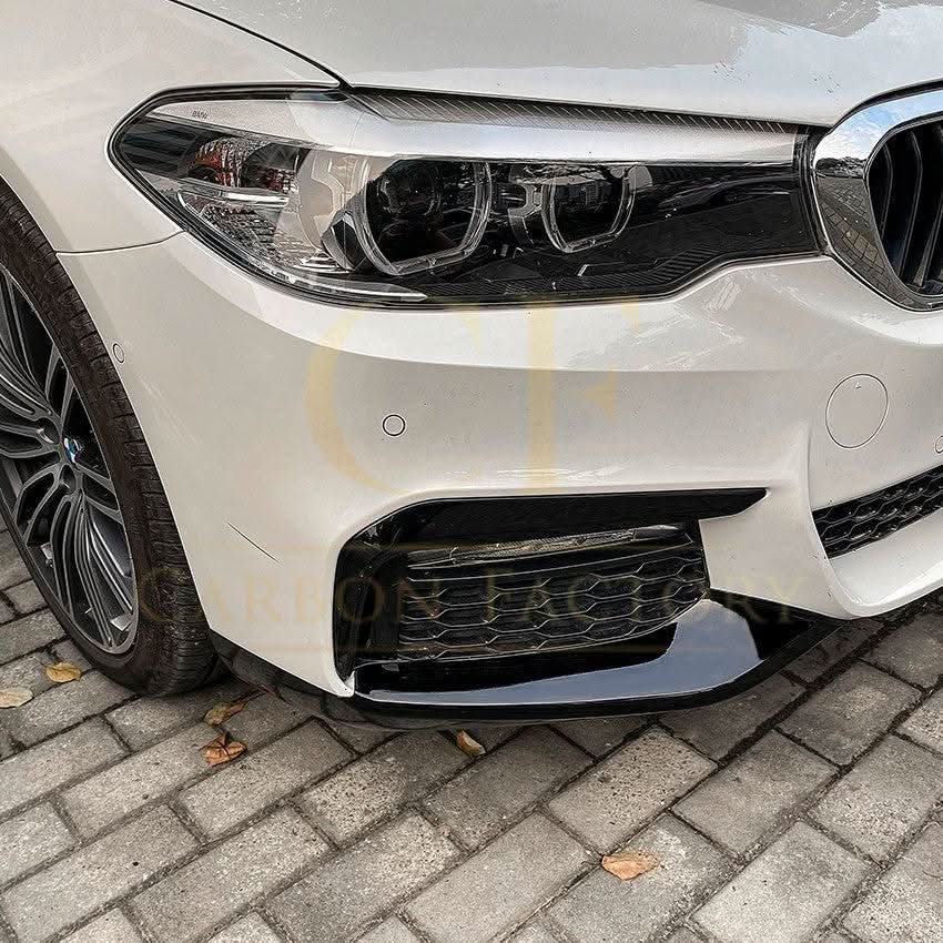 MP Style Gloss Black Front Splitter Upper Pieces for BMW G30 G31 5 Series Pre-LCI 17-20 - Carbon Factory