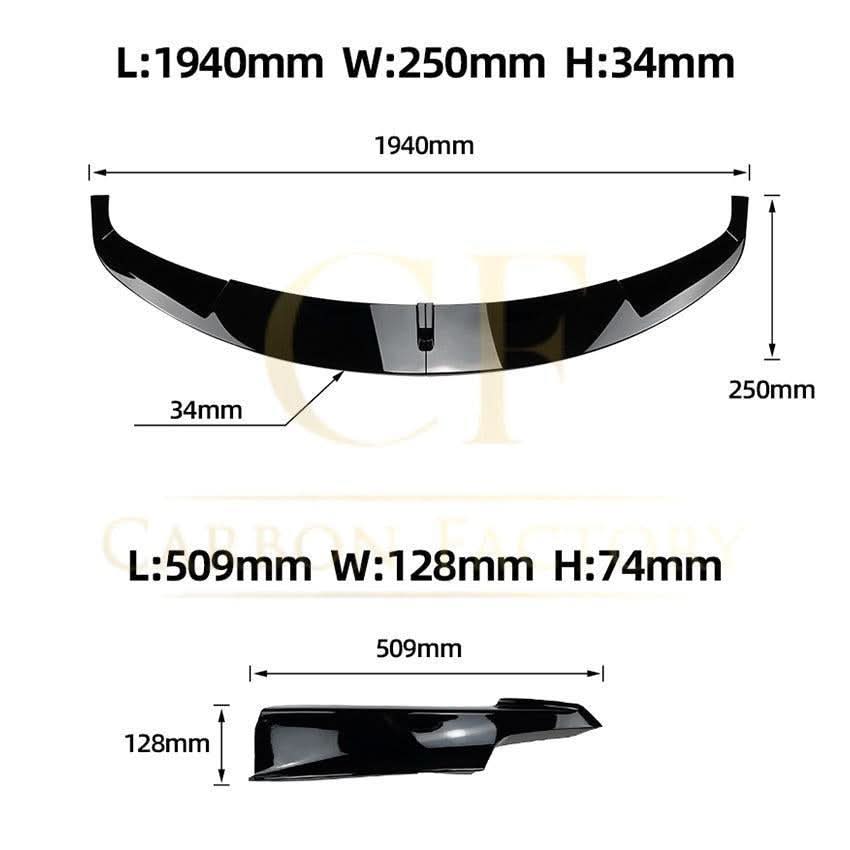 MP4 Style Gloss Black Front Splitter for BMW F30 F31 3 Series 12-19 - Carbon Factory