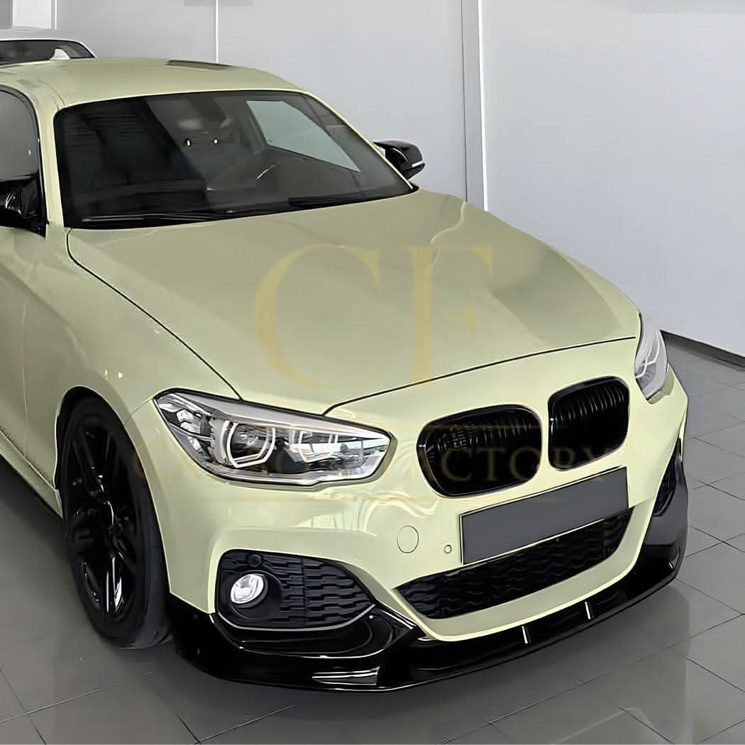 P Style Gloss Black Front Splitter for BMW F20 F21 1 Series LCI M Sport 15-19 - Carbon Factory