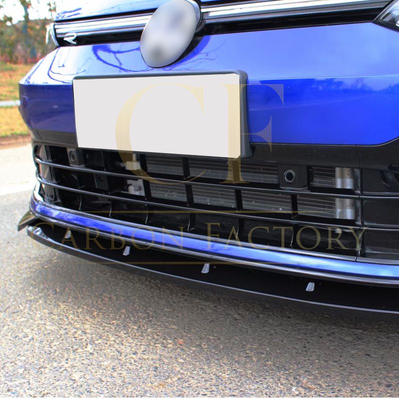 SPORT Style Gloss Black Front Splitter for VW Golf MK8 GTI / R-LINE 21-23 - Carbon Factory