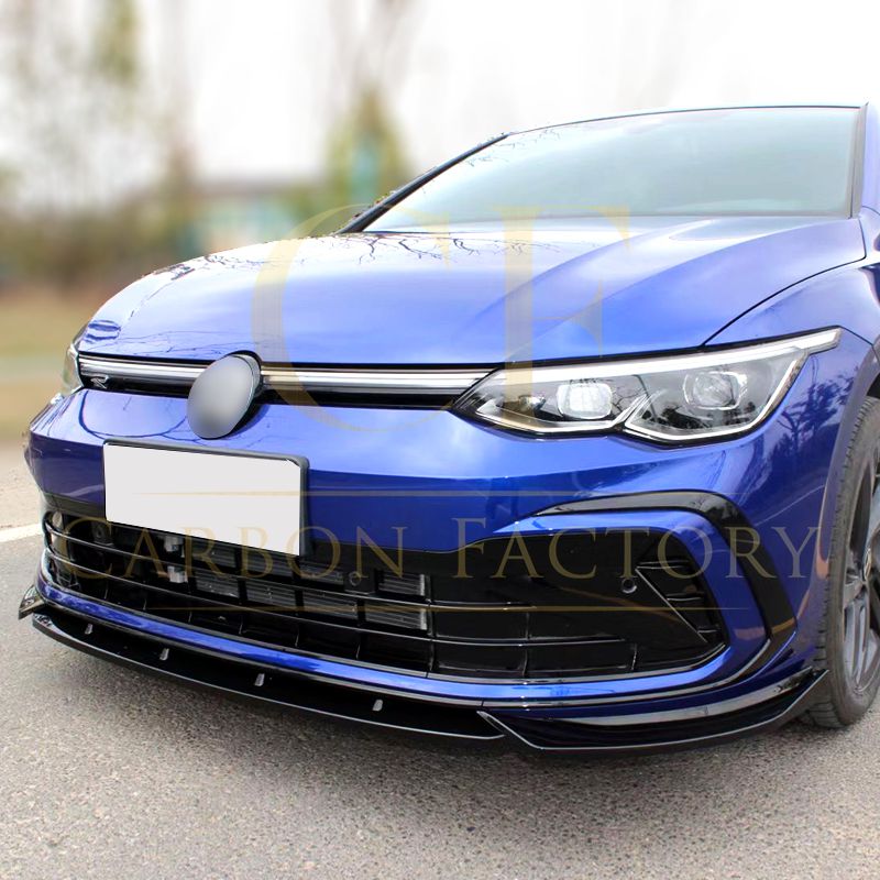 SPORT Style Gloss Black Front Splitter for VW Golf MK8 GTI / R-LINE 21-23 - Carbon Factory
