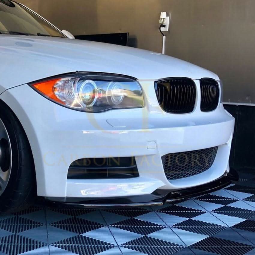 V Style Gloss Black Front Splitter for BMW 1 Series E82 E88 2007-2013 - Carbon Factory