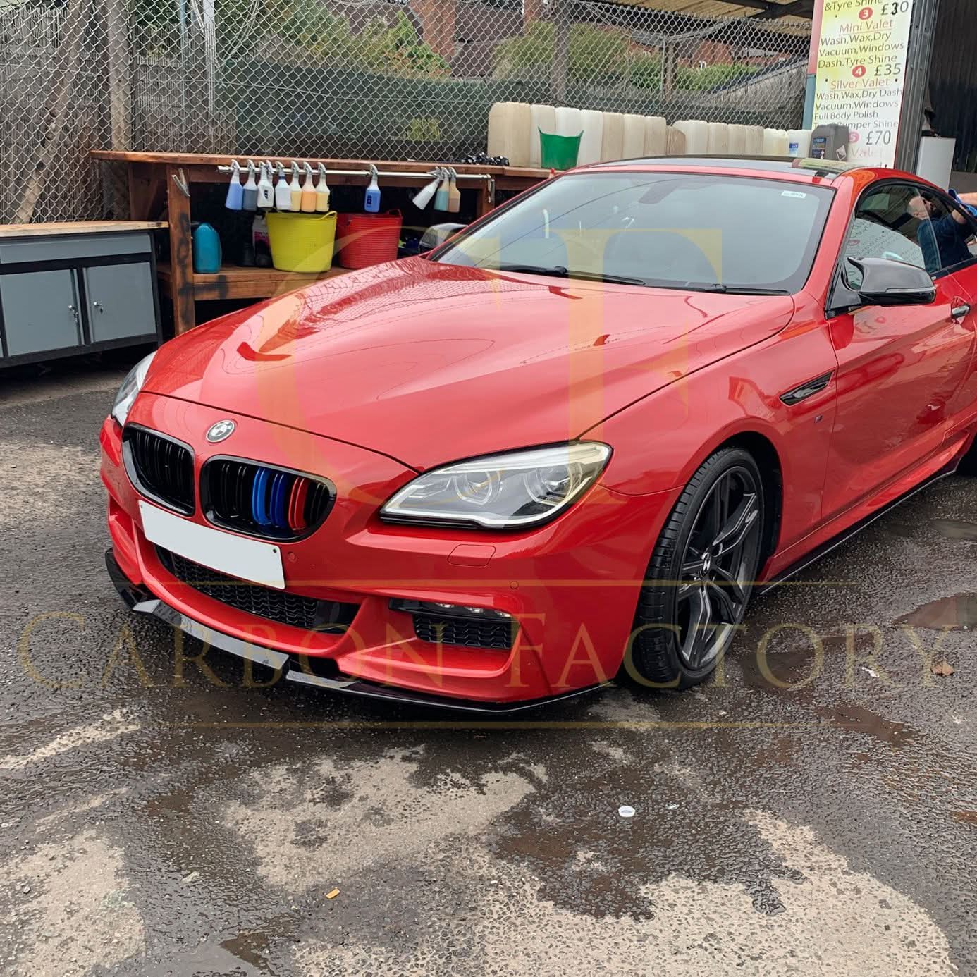 V Style Gloss Black Front Splitter for BMW 6 Series F06 F12 F13 M Sport 11-18 - Carbon Factory